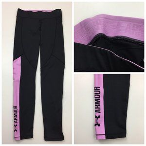 UNDER ARMOUR Black Lavender/Purple Pink'ish Cold Gear Compression Legging Pant